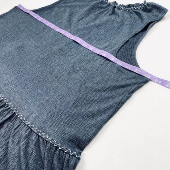 NWT MAX STUDIO Tassel Tie Split Neck Ruffle Sleeveless Tunic - Picture 5 of 9